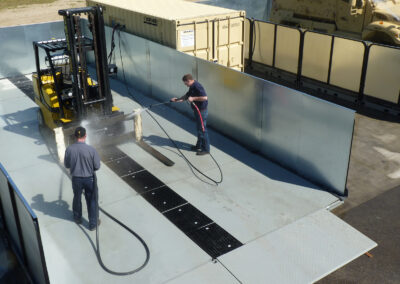 Above ground wash racks in action