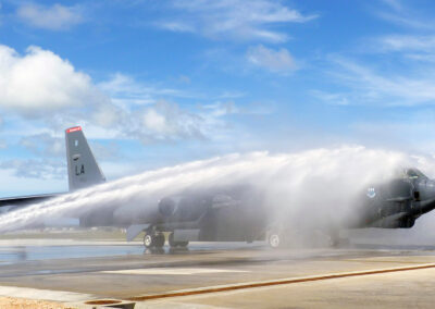 Side angle of the clear water rinse system in use