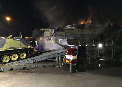 Heavy duty inspection ramps at night