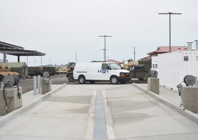 In-ground wash system pad front view