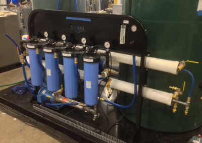 Inlet water treatment skid close up