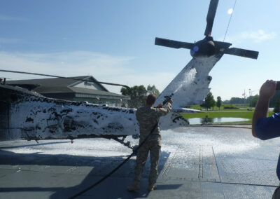 People using the total aircraft washing system