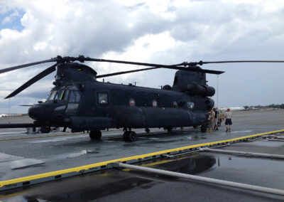 Blackhawk military vehicle next to the tactical rinse system