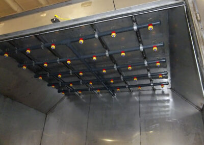 Ash Wash Ceiling showing array of nozzles