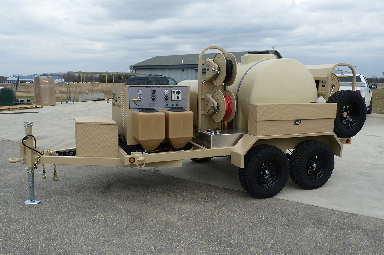 Taws towable trailer on a cement lot