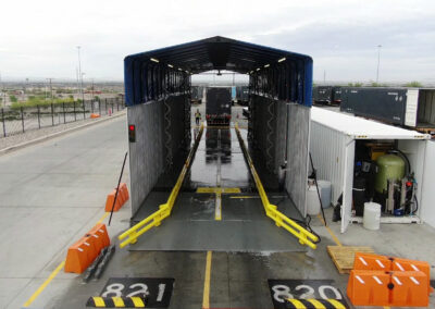 Automatic Truck Wash With Truck Interior View